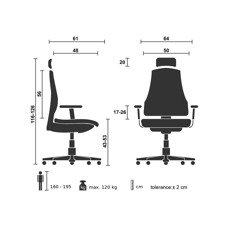 Директорски стол Joy 055 HB, дамаска и меш, Synchronous механизъм, до 120 kg, черна седалка, червена облегалка