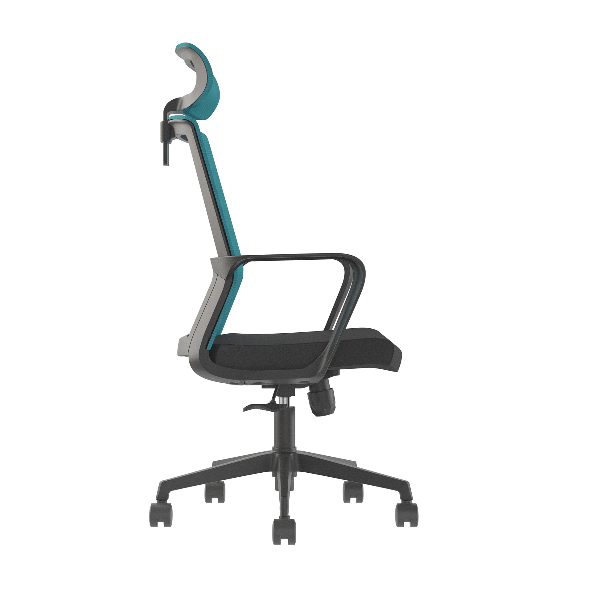 Директорски стол Smart HB, дамаска и меш, Tilt механизъм, до 120 kg, черна седалка, синя облегалка