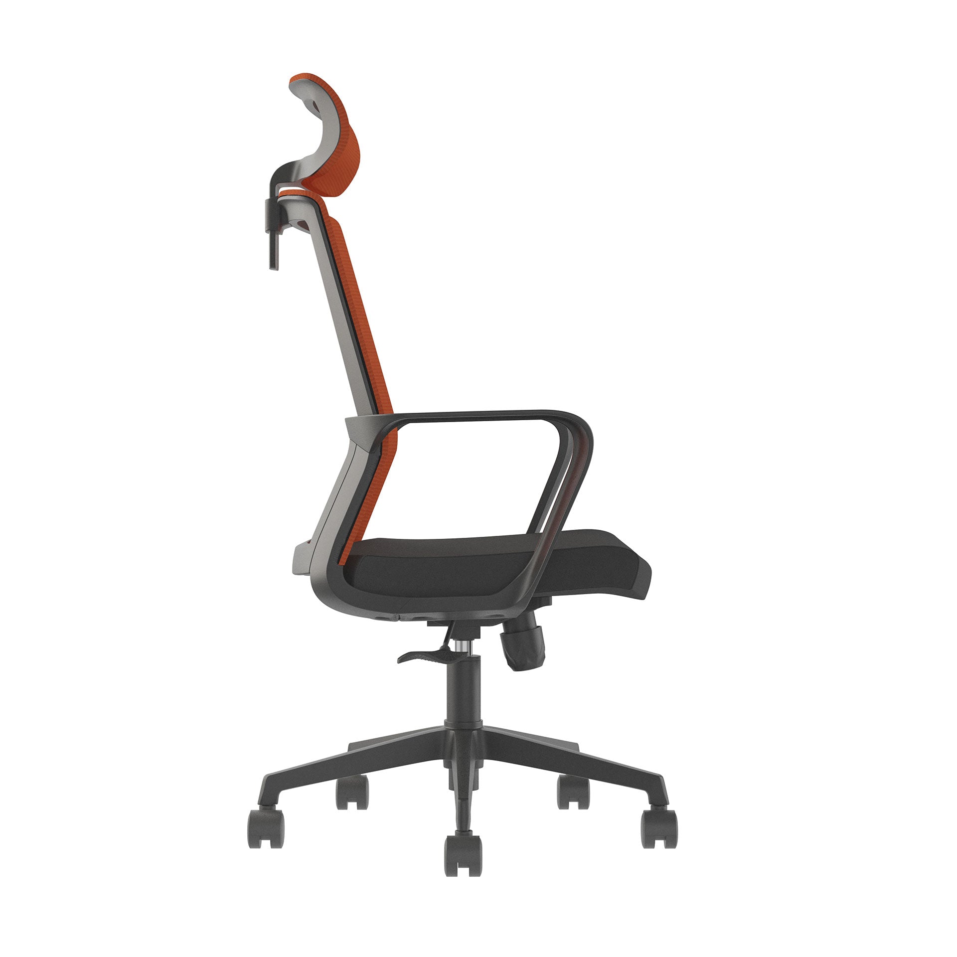 Директорски стол Smart HB, дамаска и меш, Tilt механизъм, до 120 kg, черна седалка, тъмночервена облегалка