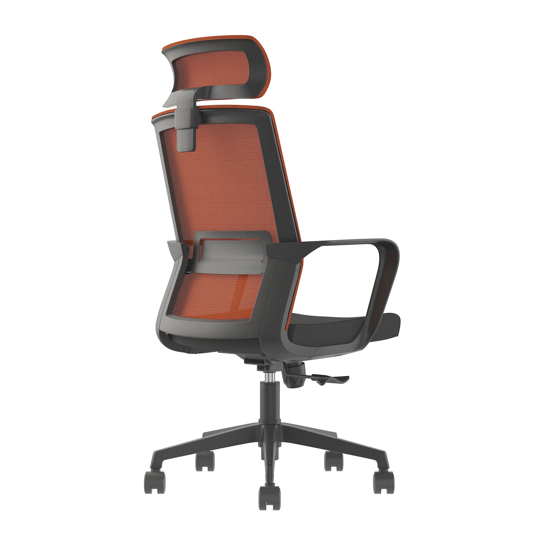 Директорски стол Smart HB, дамаска и меш, Tilt механизъм, до 120 kg, черна седалка, тъмночервена облегалка