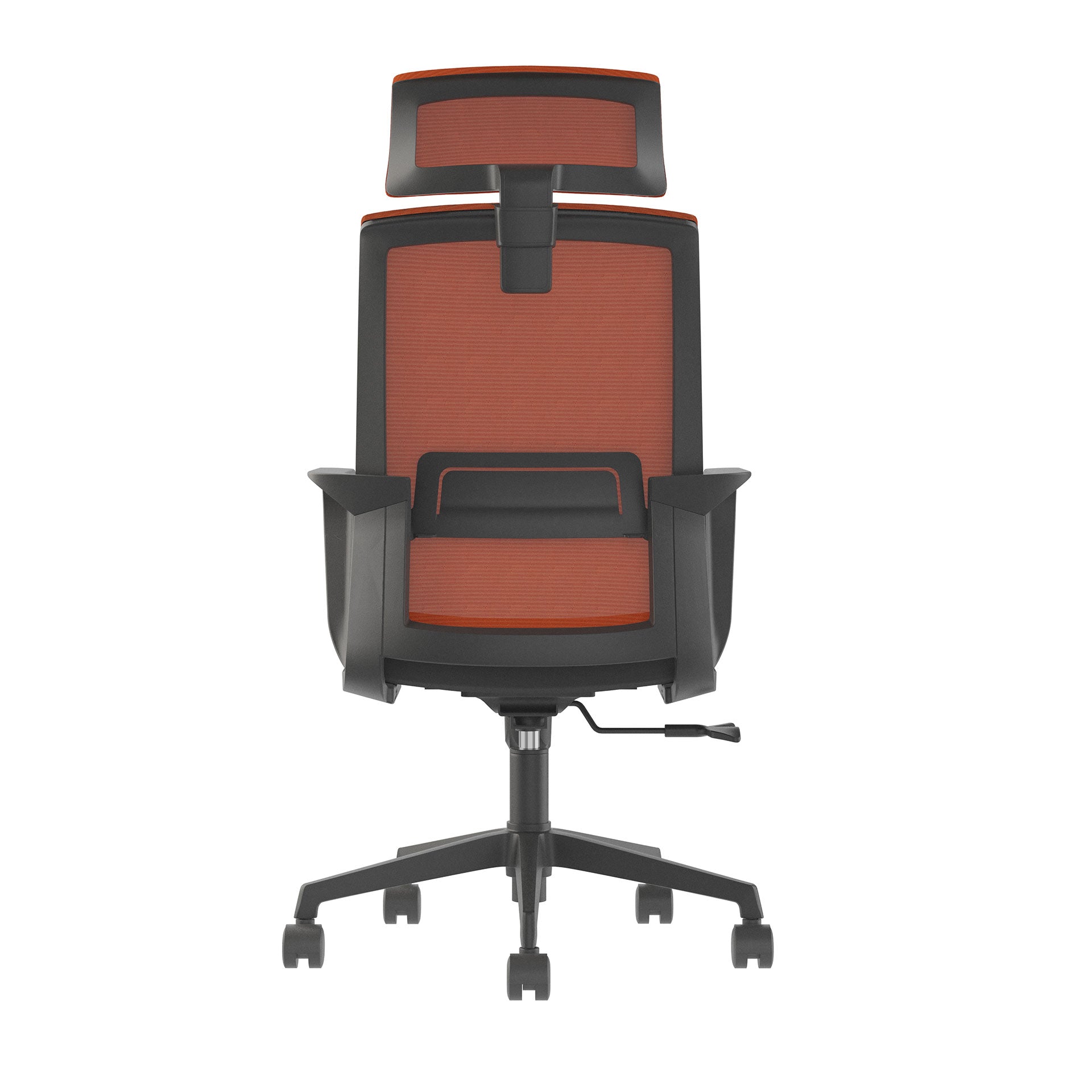 Директорски стол Smart HB, дамаска и меш, Tilt механизъм, до 120 kg, черна седалка, тъмночервена облегалка