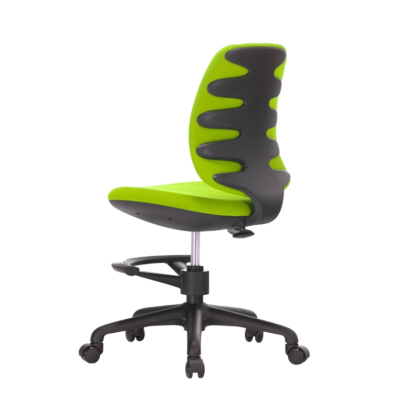 Детски стол Candy Foot Black, дамаска, зелена седалка, зелена облегалка