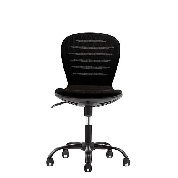 Детски стол Flexy Black, дамаска и меш, черна седалка, черна облегалка