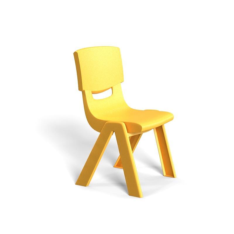 Детски стол Chico, пластмасов, с облегалка, 41 х 35 х 62 cm, жълт