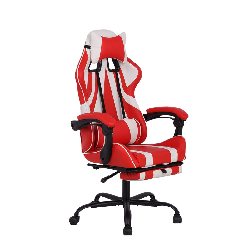 Геймърски стол Max Game, екокожа, Multi-function механизъм, метална основа, до 150 kg, червен и бял