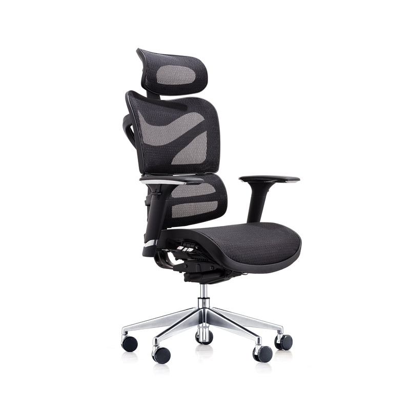 Ергономичен стол TECH@MAX, Multi-function механизъм, до 250 kg, черен