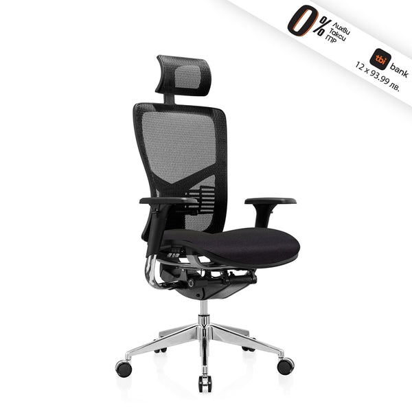 Ергономичен стол TECH@PRO, Multi-function механизъм, до 250 kg, черен