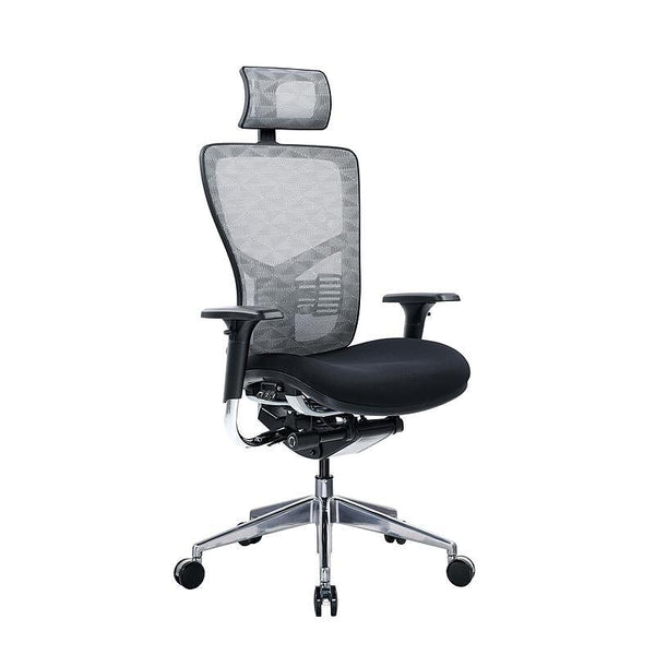 Ергономичен стол TECH@PRO, Multi-function механизъм, до 250 kg, черна седалка, бяло-черна облегалка