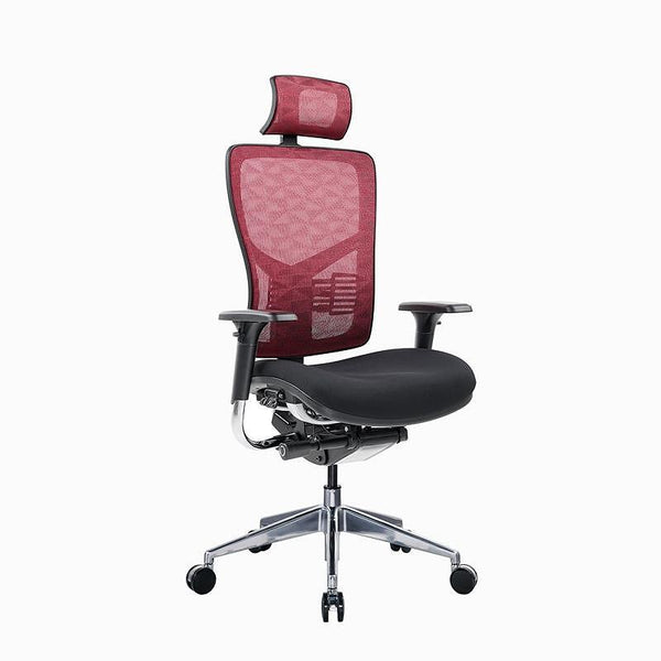 Ергономичен стол TECH@PRO, Multi-function механизъм, до 250 kg, черна седалка, червена облегалка