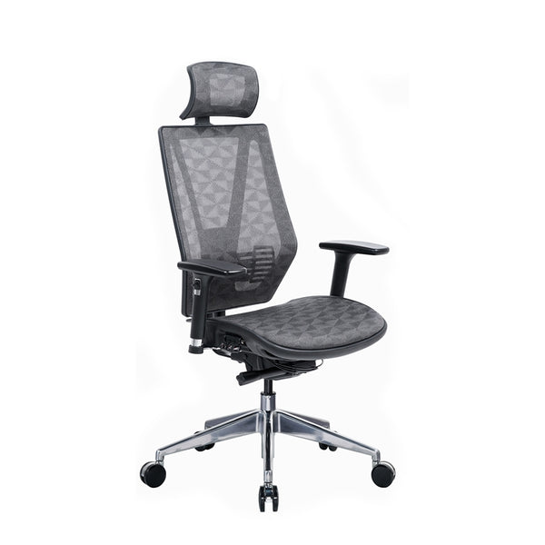 Ергономичен стол TECH@LINE, Multi-function механизъм, до 250 kg, сив