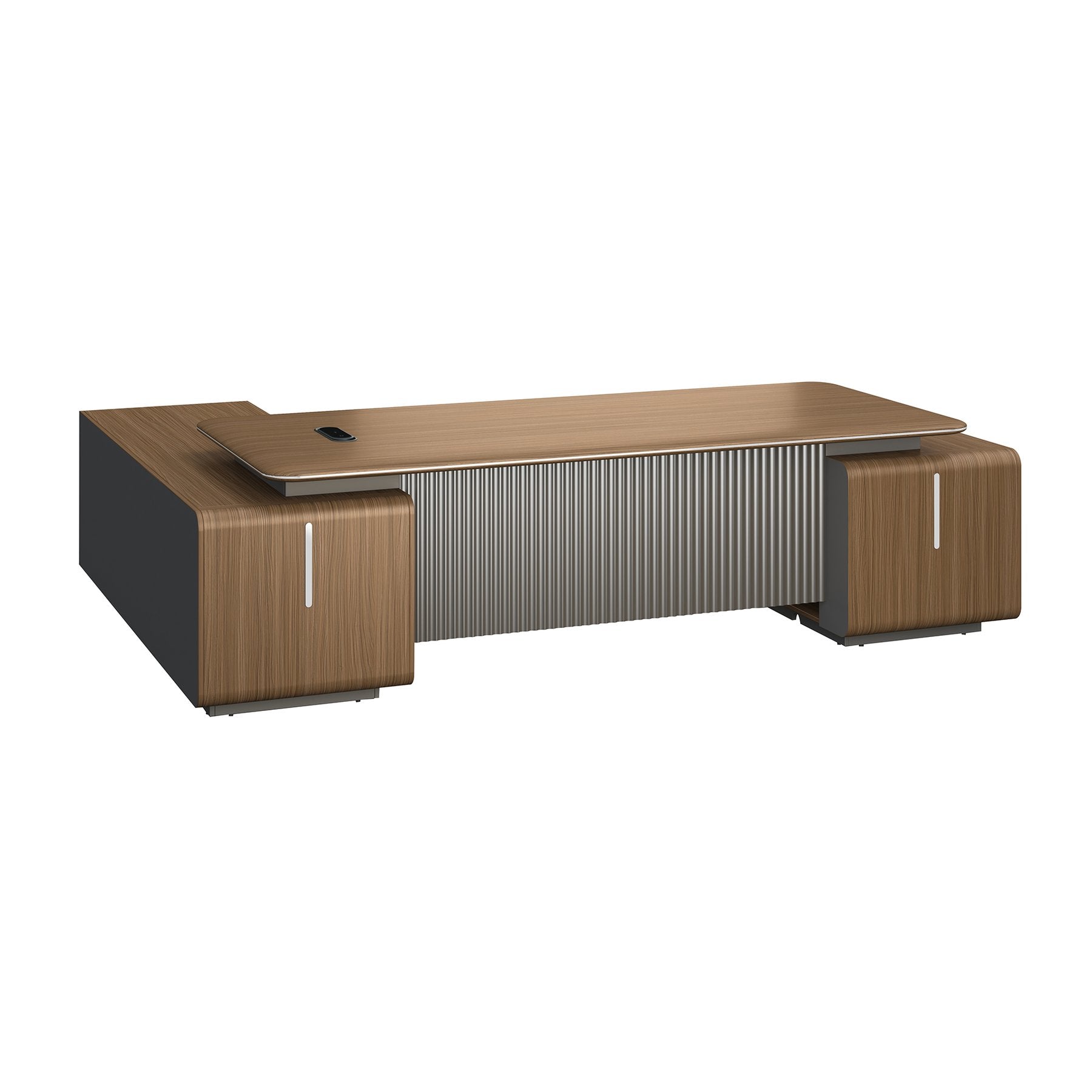Бюро Parma, 2800 х 2050 х 760 mm, ПДЧ 50 mm, орех и перлен графит