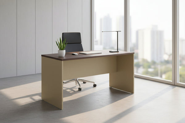 Бюро Lisabon RB103V, 1400 x 700 x 740 mm, тъмен дъб и сиво