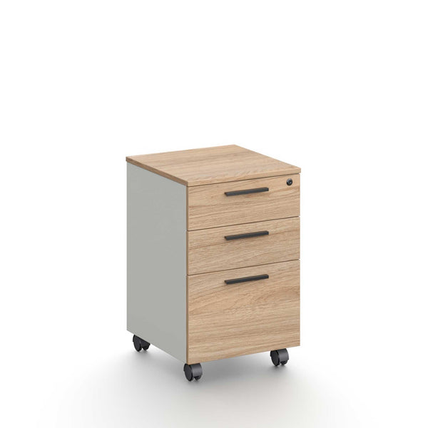 Контейнер за бюро Monaco, 400 х 420 х 620 mm, ПДЧ 16 mm, бряст и бяло