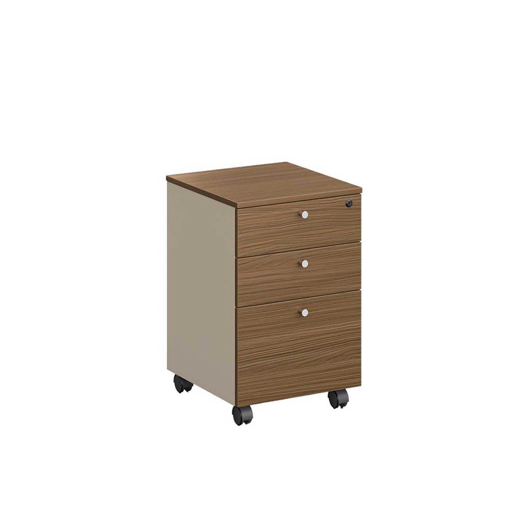 Контейнер за бюро Paris, 400 х 420 х 620 mm, ПДЧ 16 mm, орех и светлосиво