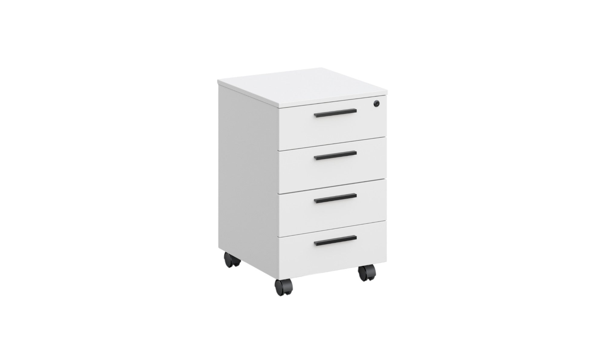 Контейнер за бюро Monaco, с 4 чекмеджета, 400 х 500 х 620 mm, с ключ, ПДЧ, бяло