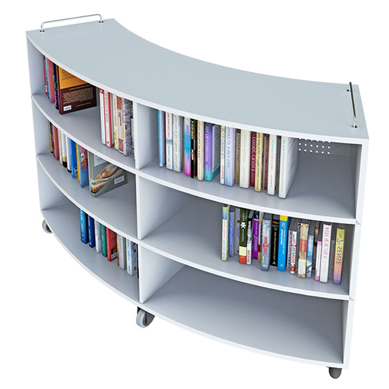 Библиотечен стелаж Active Book, с колелца, овална форма, ПДЧ