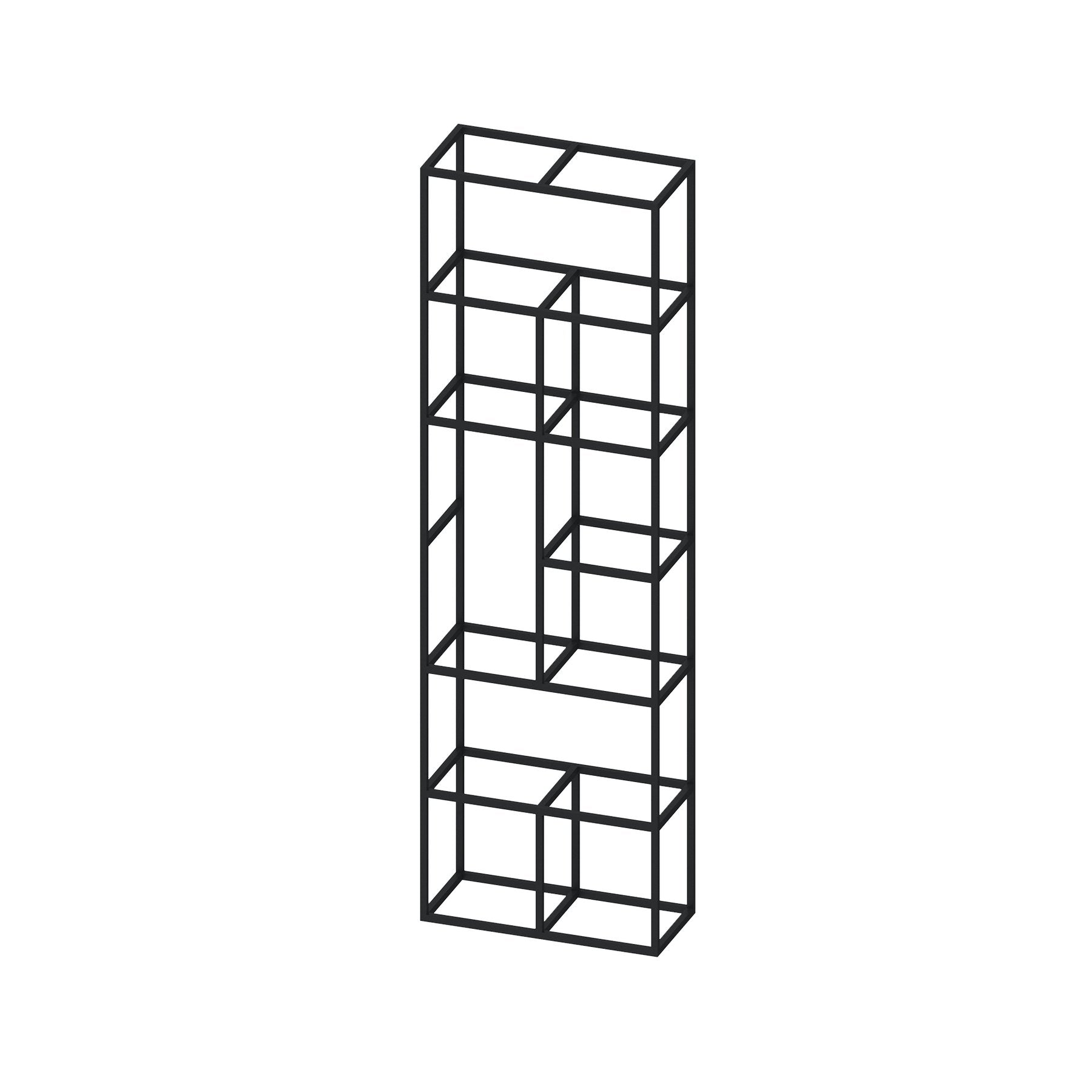 Стелаж Boxi M, метален, 72 х 37 х 212 cm, черен