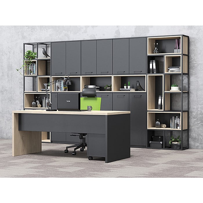 Стелаж Boxi M, метален, 720 х 370 х 2120 mm, черен