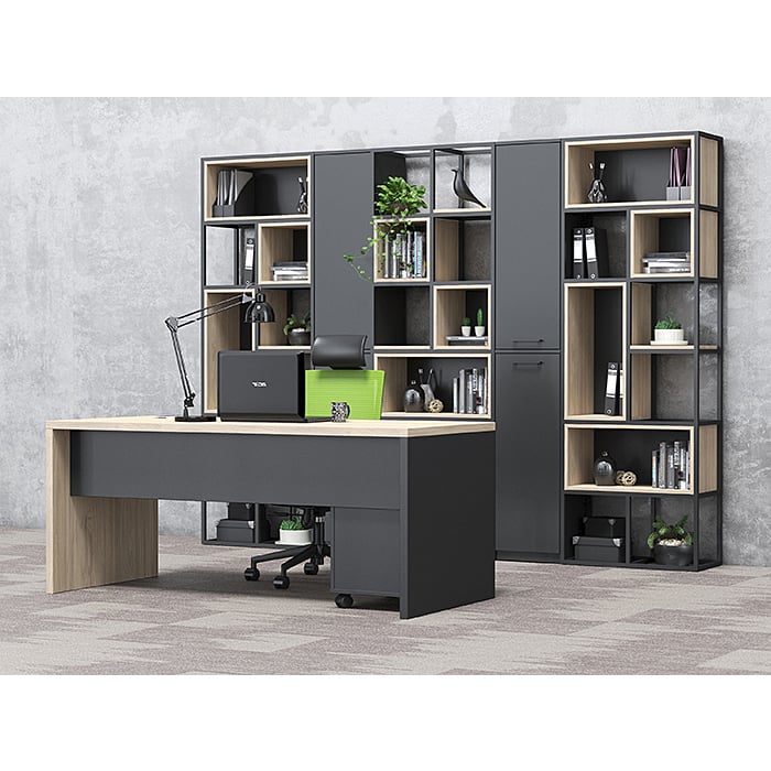 Стелаж Boxi M, метален, 720 х 370 х 2120 mm, черен