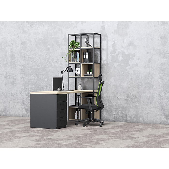 Стелаж Boxi M, метален, 720 х 370 х 2120 mm, черен