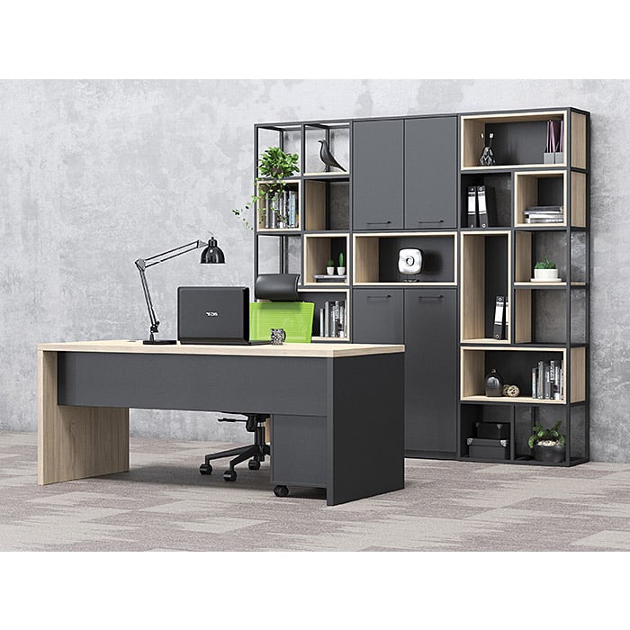 Стелаж Boxi M, метален, 720 х 370 х 2120 mm, черен