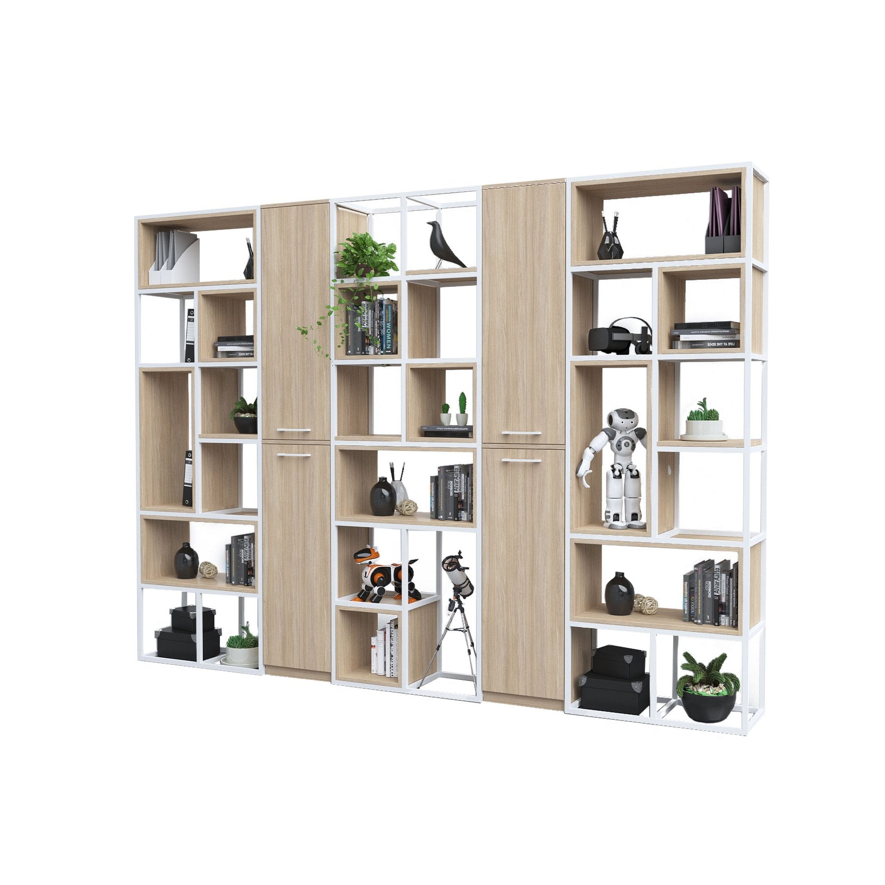 Стелаж Boxi S, метален, 720 х 370 х 2120 mm, бял