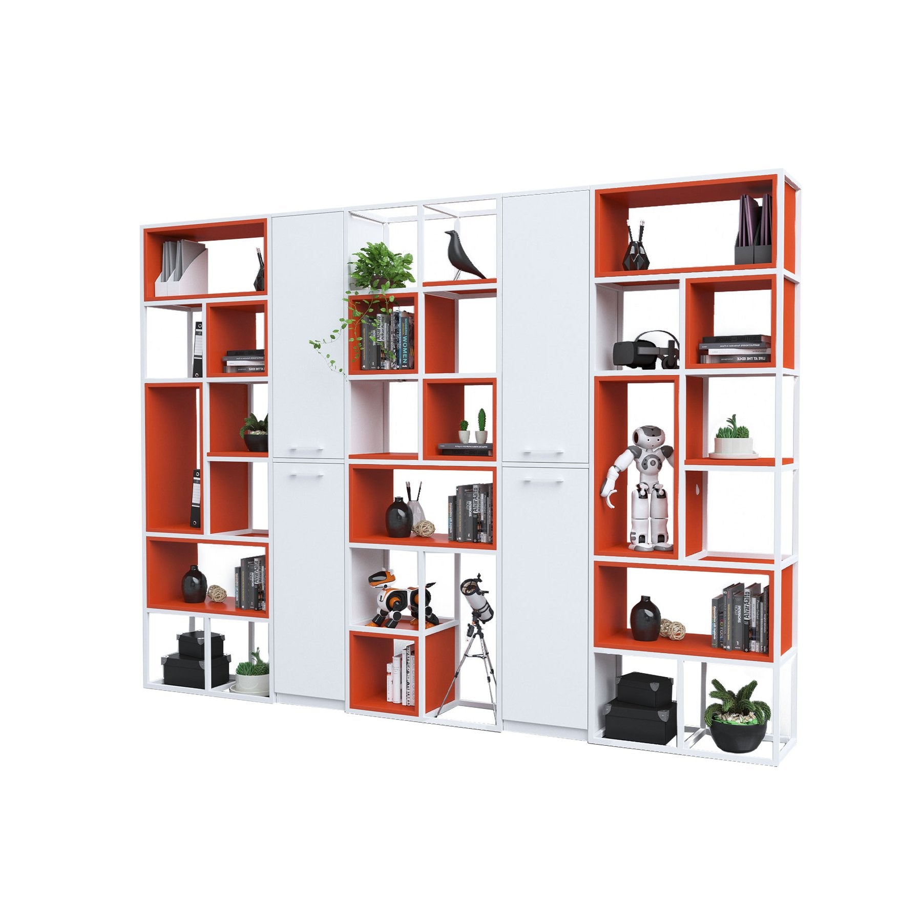 Стелаж Boxi S, метален, 720 х 370 х 2120 mm, бял