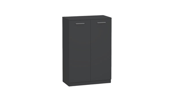 Шкаф Boxi, двоен, с две врати, долен, 720 х 370 х 1069 mm, ПДЧ, черен