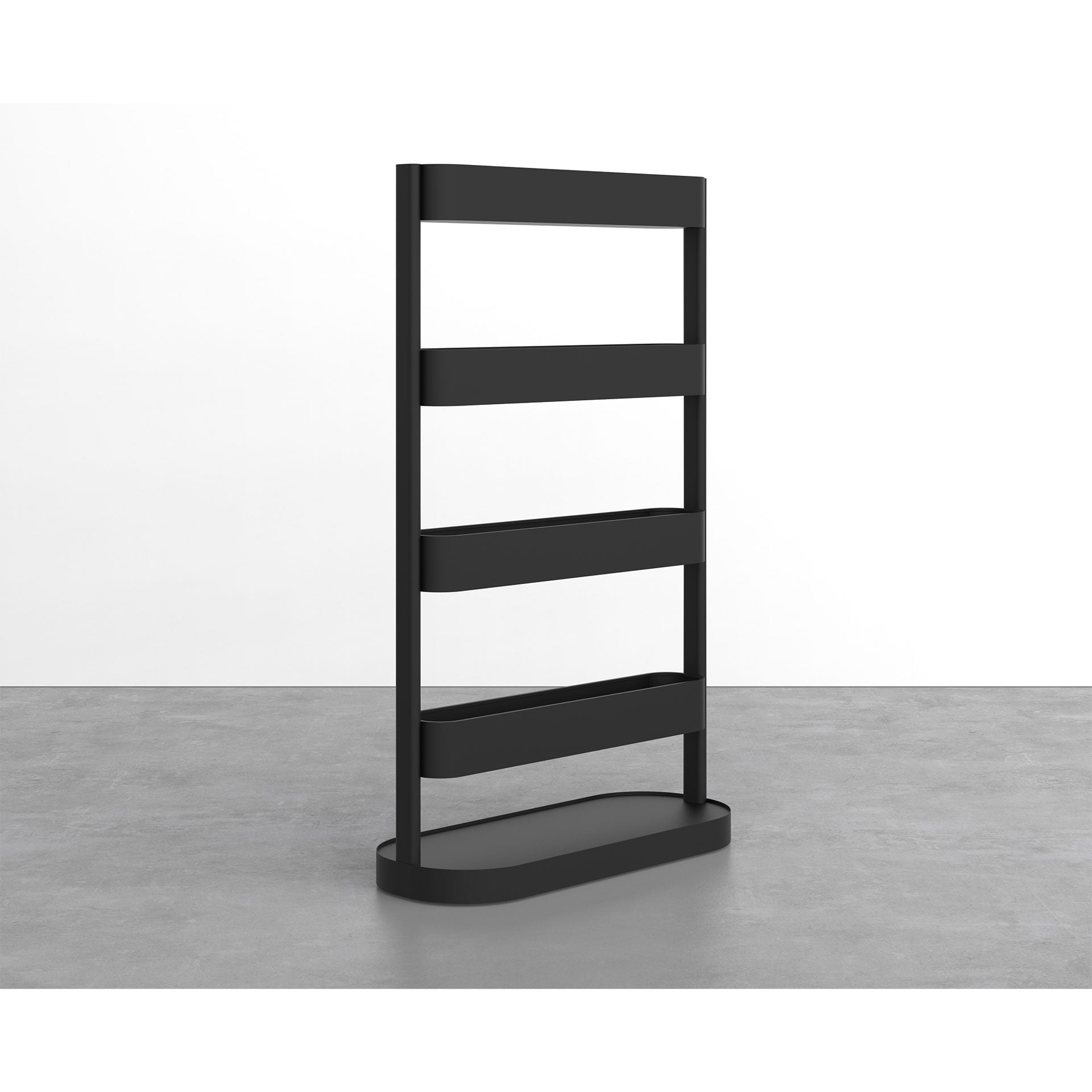 Стелаж, метален Divider, въглеродна стомана, 1200 x 480 x 1980 mm, черен