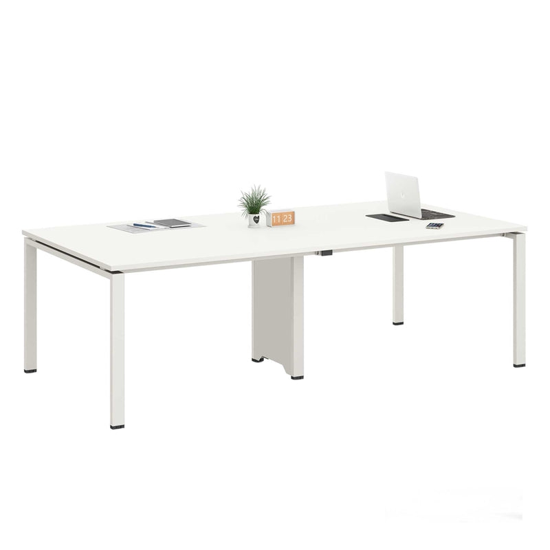 Заседателна маса Monaco, 2400 х 1200 х 750 mm, правоъгълен плот, ПДЧ 25 mm, метална основа, бяла