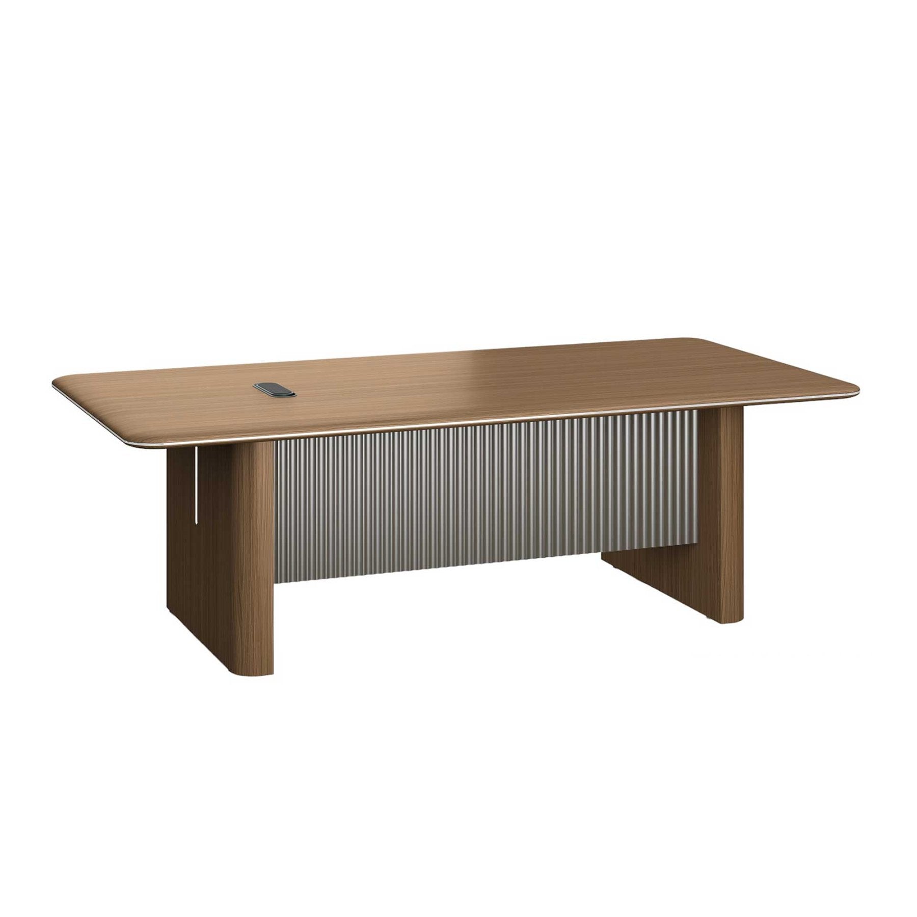Заседателна маса Parma, 2400 х 1200 х 750 mm, правоъгълен плот, ПДЧ 50 mm, орех и перлен графит