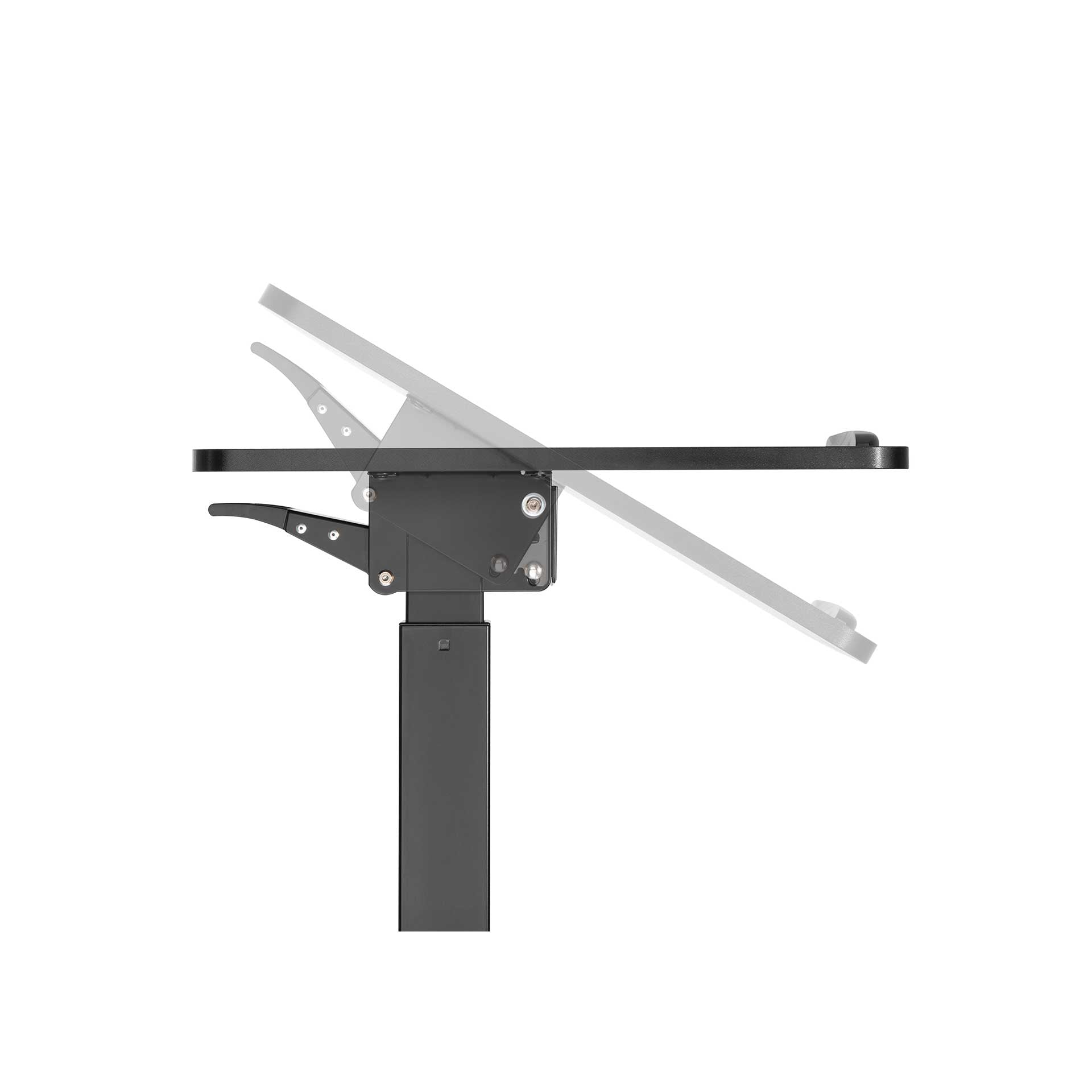 Маса Active, с регулируема височина, 600 х 520 х 758-1128 mm, правоъгълен плот, черна