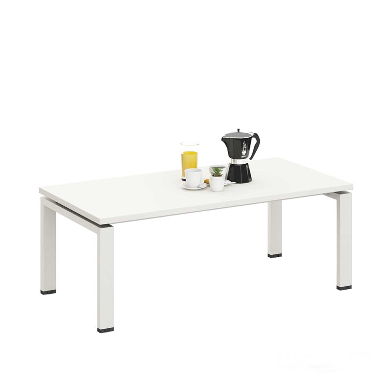 Ниска маса Monaco, 1200 х 600 х 450 mm, правоъгълен плот, ПДЧ 25 mm, метална основа, бяла