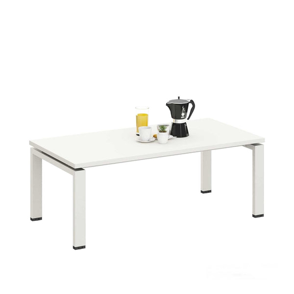 Ниска маса Monaco, 1200 х 600 х 450 mm, правоъгълен плот, ПДЧ 25 mm, метална основа, бяла