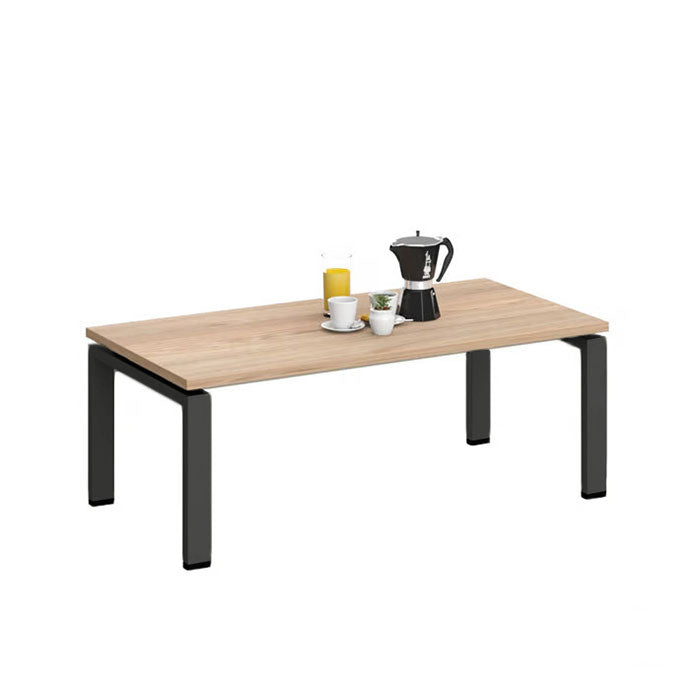 Ниска маса Monaco, 1200 х 600 х 450 mm, правоъгълен плот, ПДЧ 25 mm, черна метална основа, плот бряст