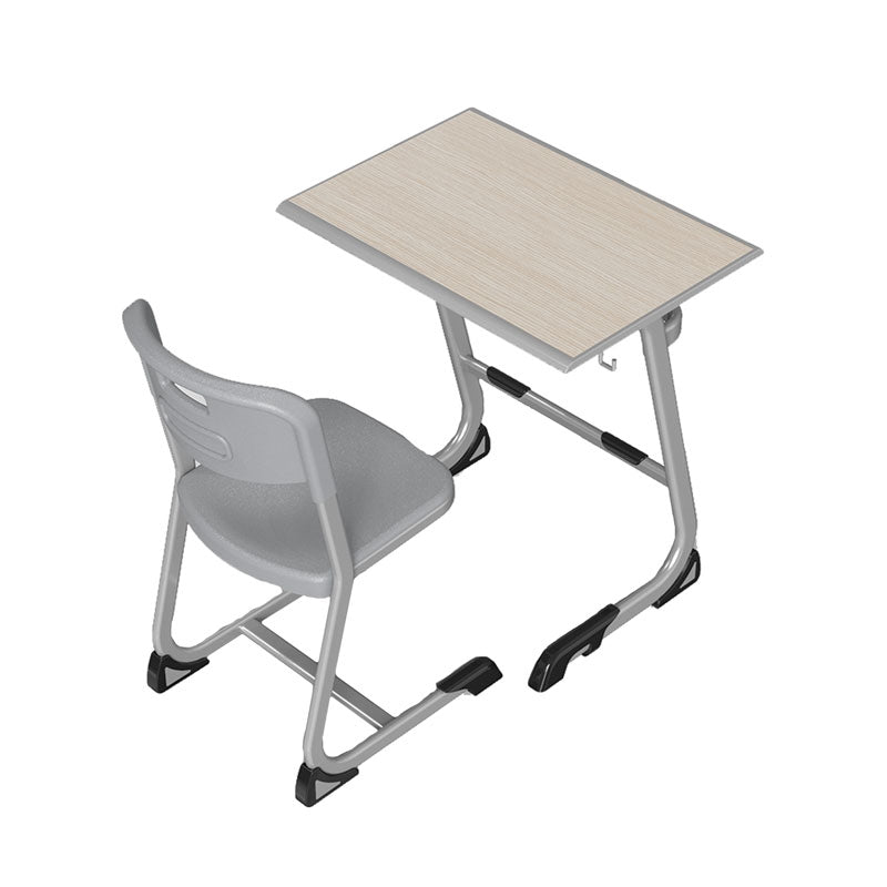 Ергономичен чин и стол Istudy Grey, от VIII до XII клас, 700 х 500 х 760 mm, плот светъл бук, сиви крака