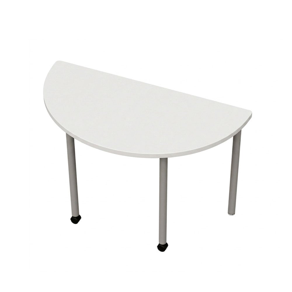Ученическа маса Flexus, полукръг, 120 x 60 x 76 cm, MDF плот, сиви крака