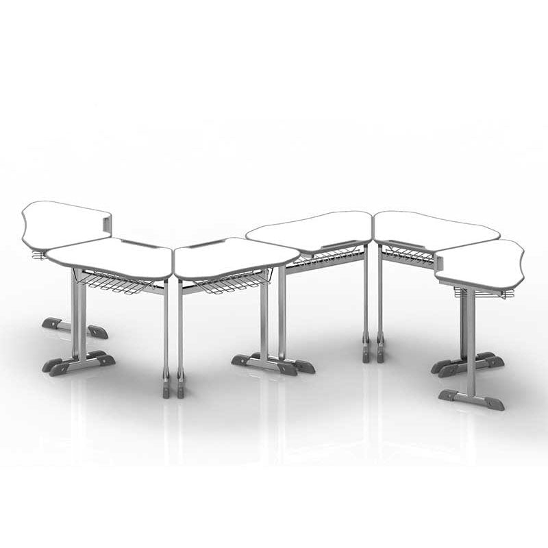 Ученическа маса Jam, едноместна, от I до IV клас, 700 х 500 х 670 mm, MDF, сива