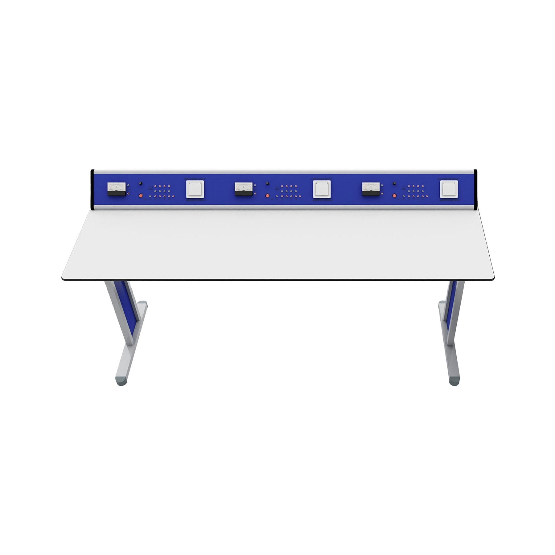 Ученическа маса Flat, лабораторна, над VII клас, 180 х 60 х 75 cm, синьо-бяла