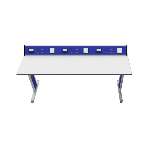Ученическа маса Flat, лабораторна, над VII клас, 180 х 60 х 75 cm, синьо-бяла