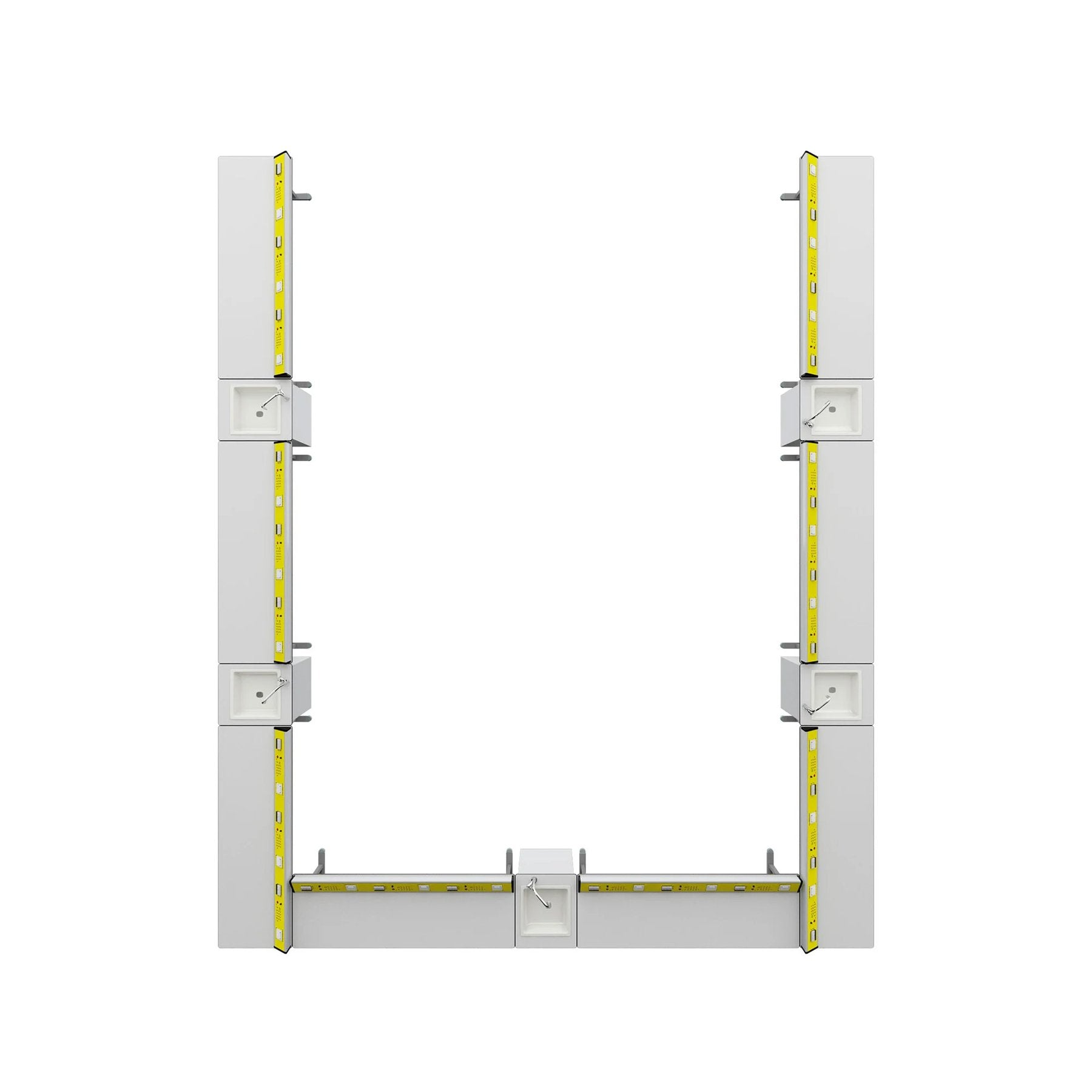 Ученическа маса Flat, лабораторна, над VII клас, 180 х 60 х 75 cm, HPL плот, метални крака, жълто-бяла, сглобена мостра