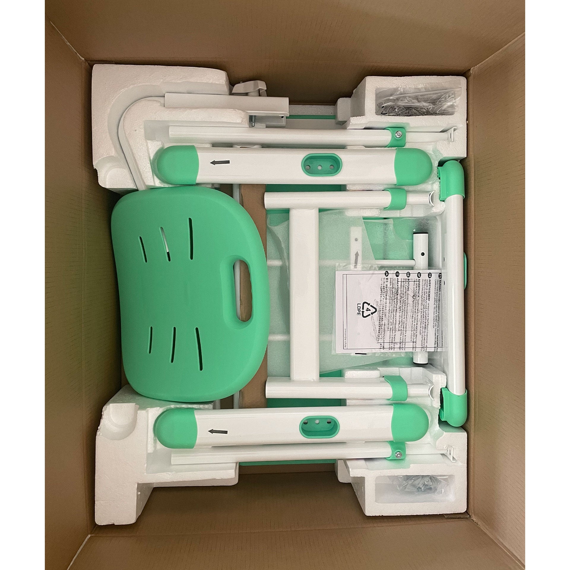 Ергономичен чин и стол Ergo Tech 403X, ученически, MDF плот, метални крака, зелен