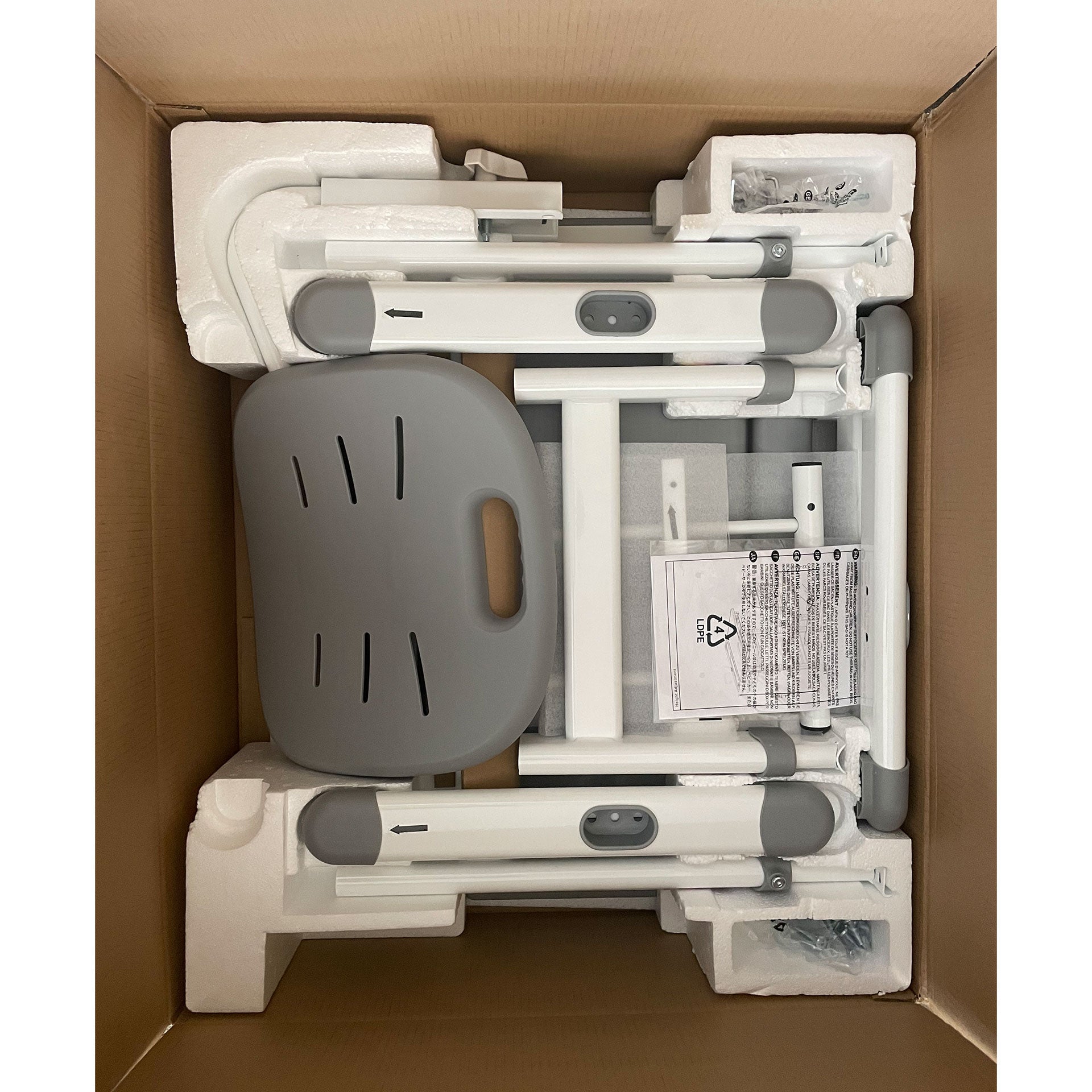 Ергономичен чин и стол Ergo Tech 403X, ученически, MDF плот, метални крака, сив