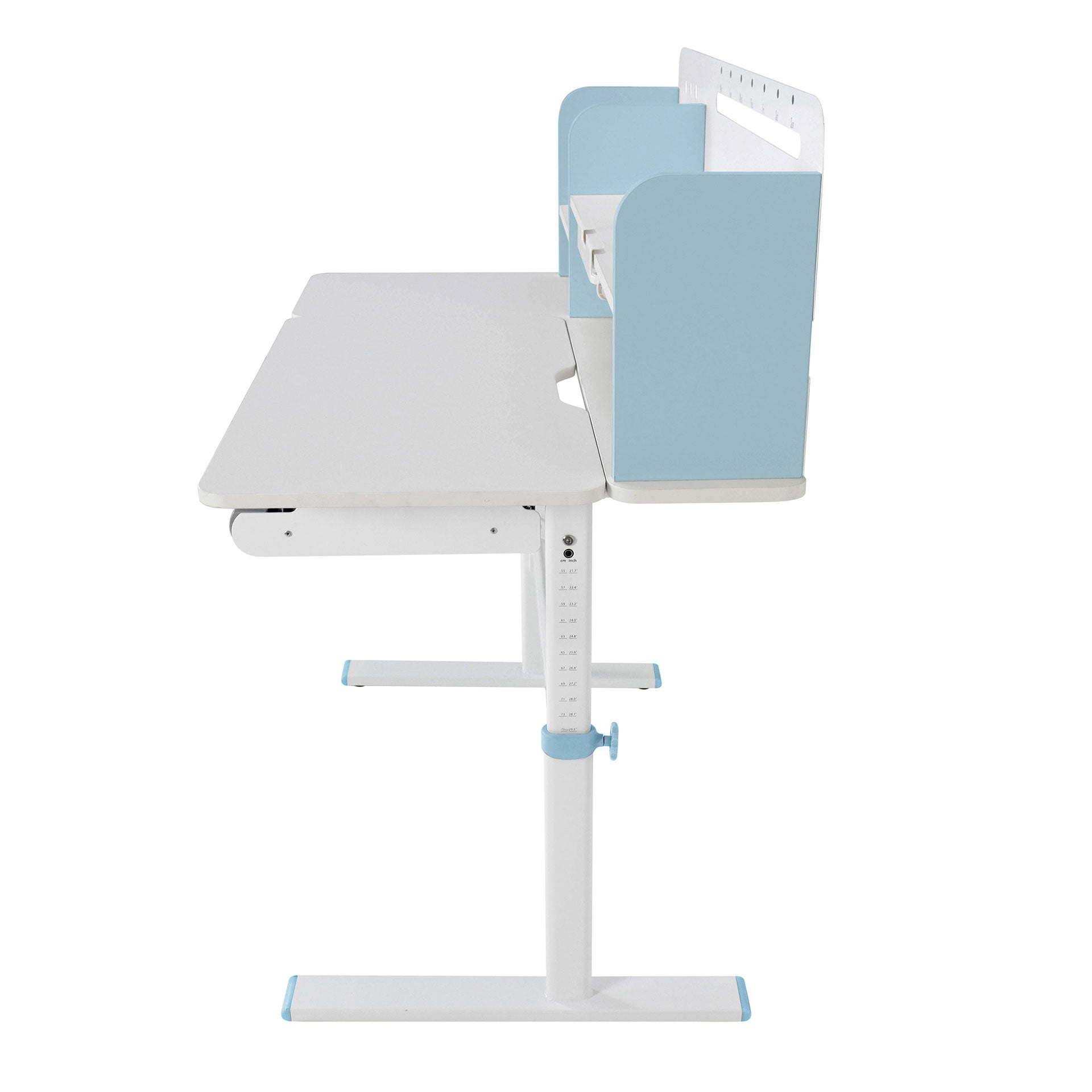 Бюро с регулируема височина Ergo Light 1003A, MDF плот, метални крака, синьо
