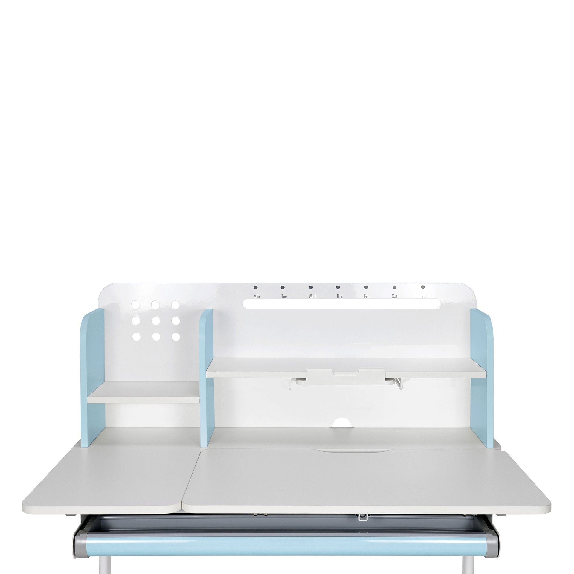 Бюро с регулируема височина Ergo Light 1003A, MDF плот, метални крака, синьо