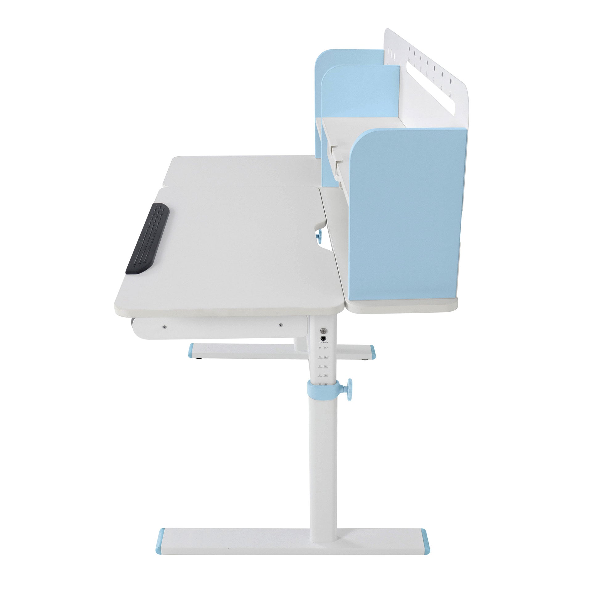 Бюро с регулируема височина Ergo Light 1003A, MDF плот, метални крака, синьо