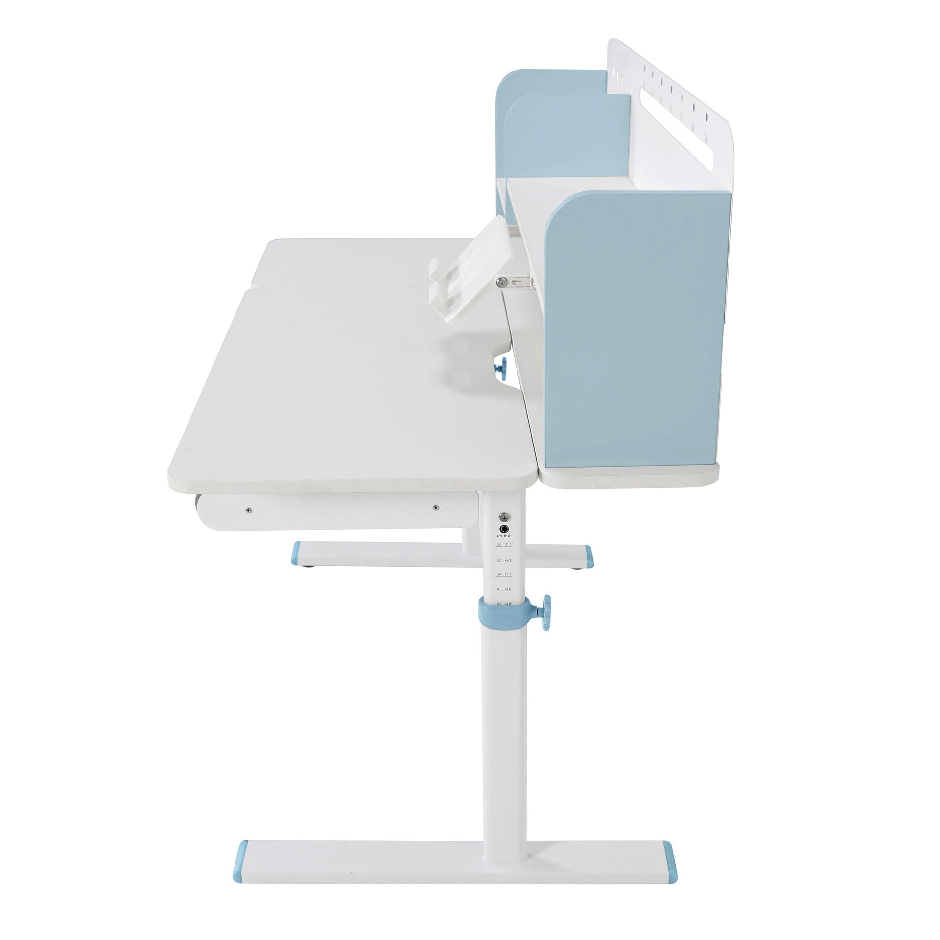 Бюро с регулируема височина Ergo Light 1003A, MDF плот, метални крака, синьо