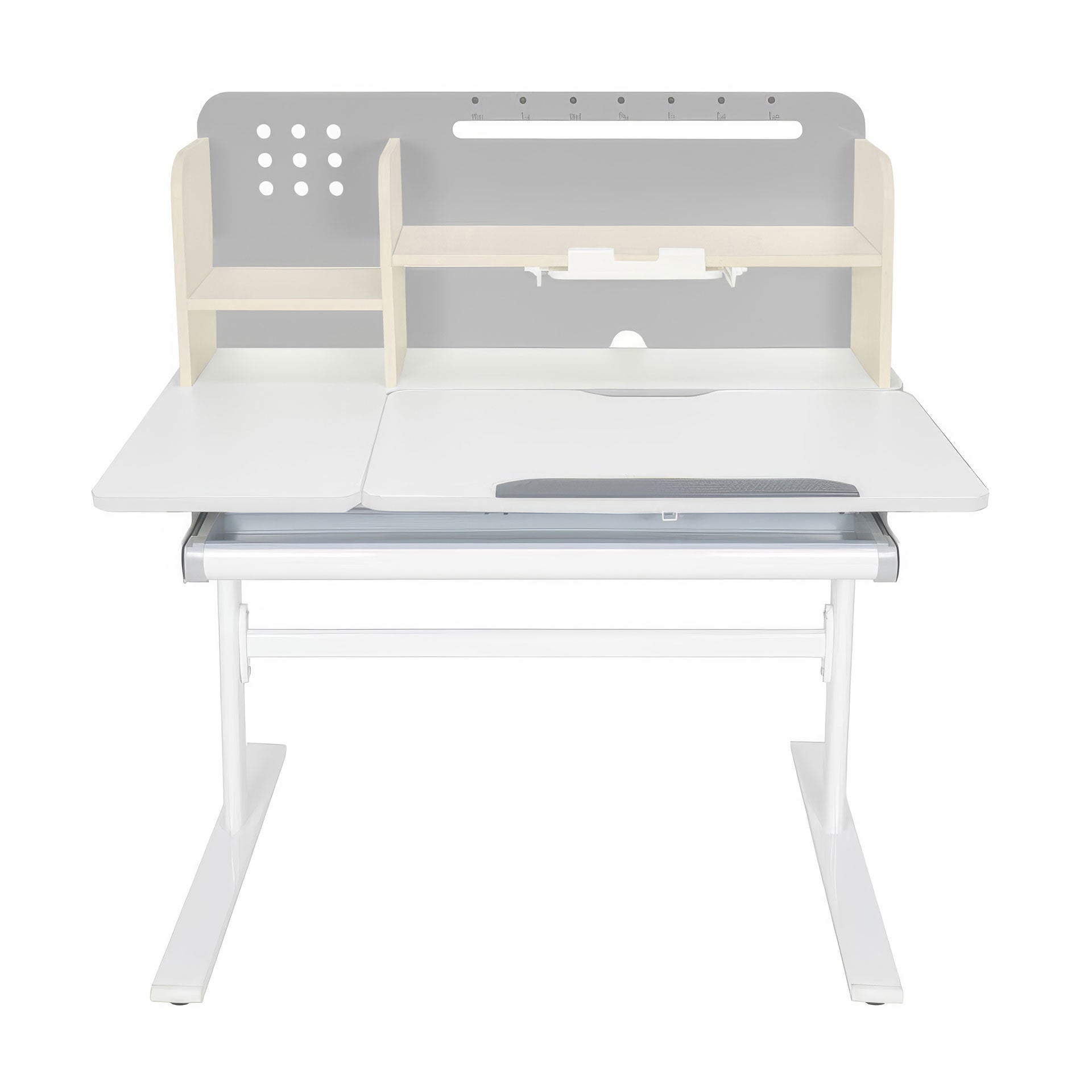 Бюро с регулируема височина Ergo Light 1003A, MDF плот, метални крака, сиво
