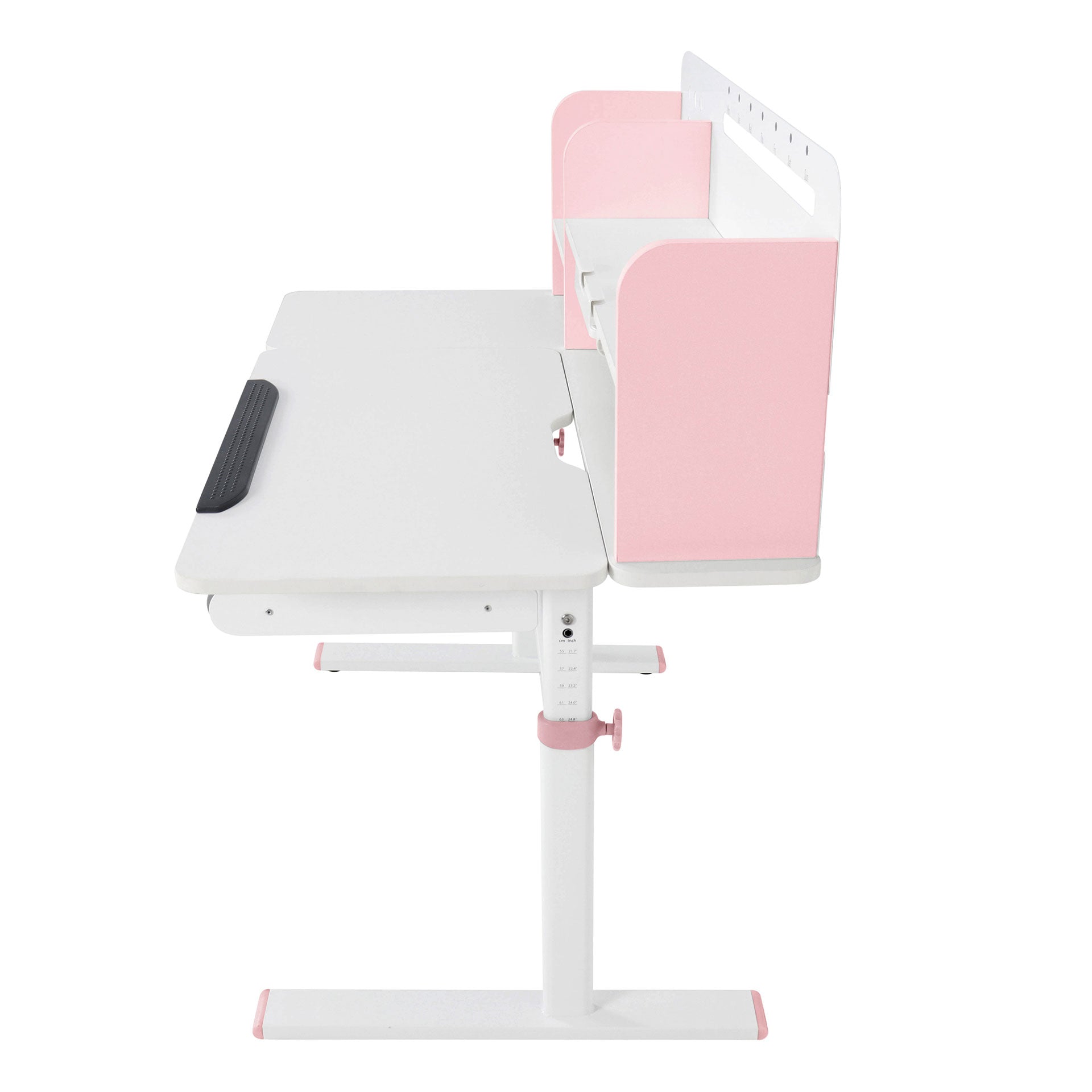 Бюро с регулируема височина Ergo Light 1003A, MDF плот, метални крака, розово