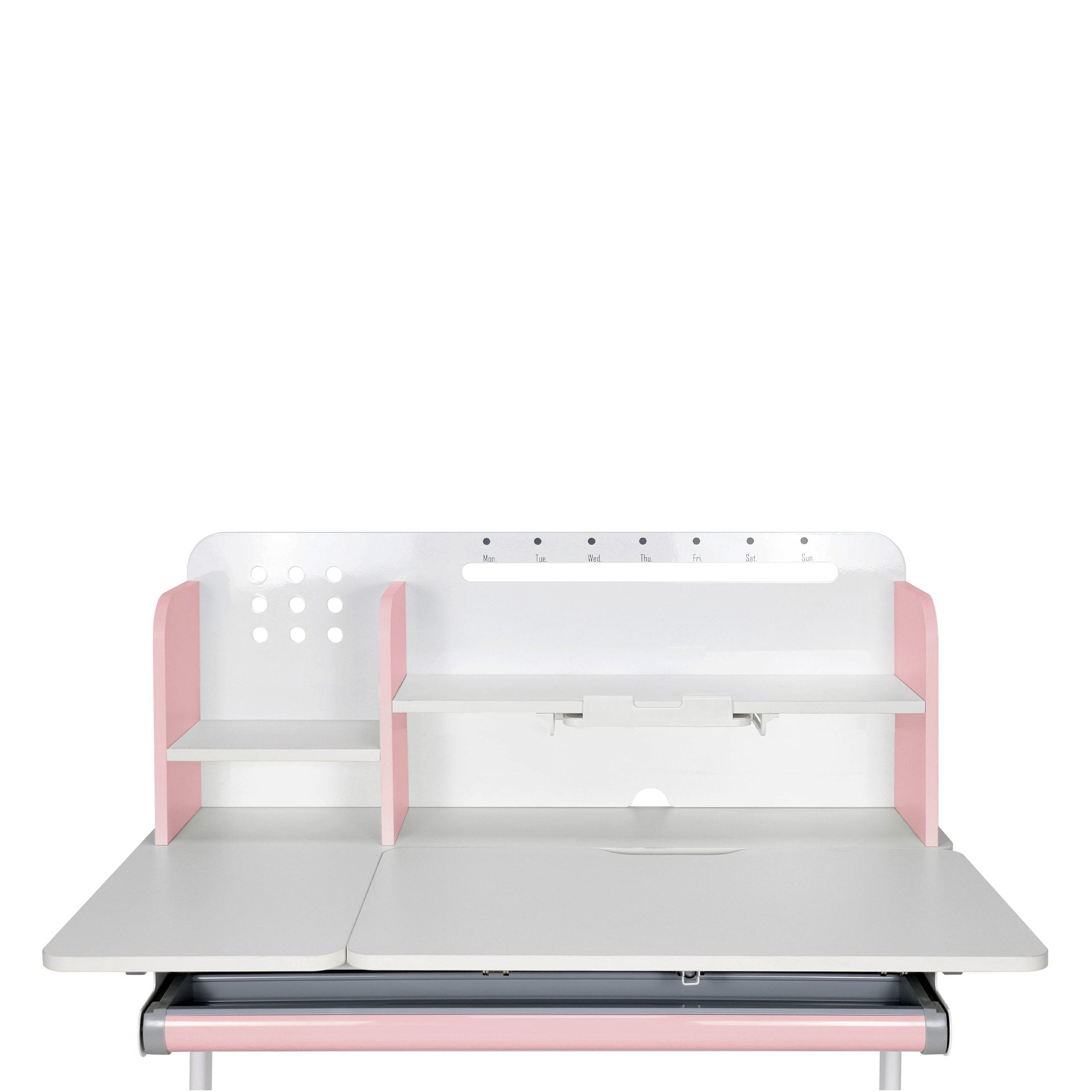 Бюро с регулируема височина Ergo Light 1003A, MDF плот, метални крака, розово